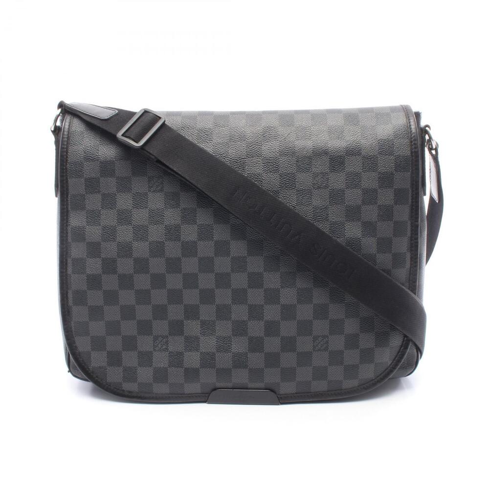 Louis Vuitton Daniel Damier Canvas Leather Shoulder Bag Graphite Black
